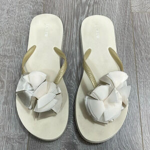 J. Crew Flip Flop Sandals Floral Accent 8